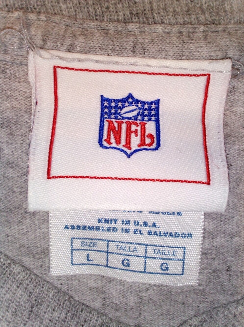 New England Patriots NFL Light Gray Med/LG Long Sleeve Men's T-Shirt - Picture 5 of 7